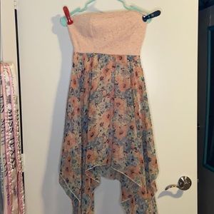 Strapless Pink floral dress